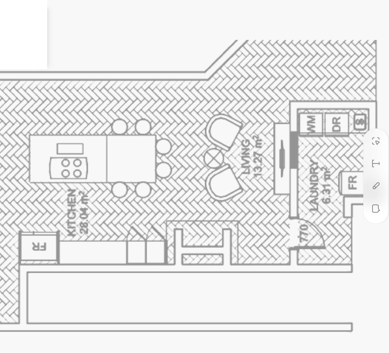 Uhlman Residence kitchen, laundry and living concept plan by Studio Hillenberg