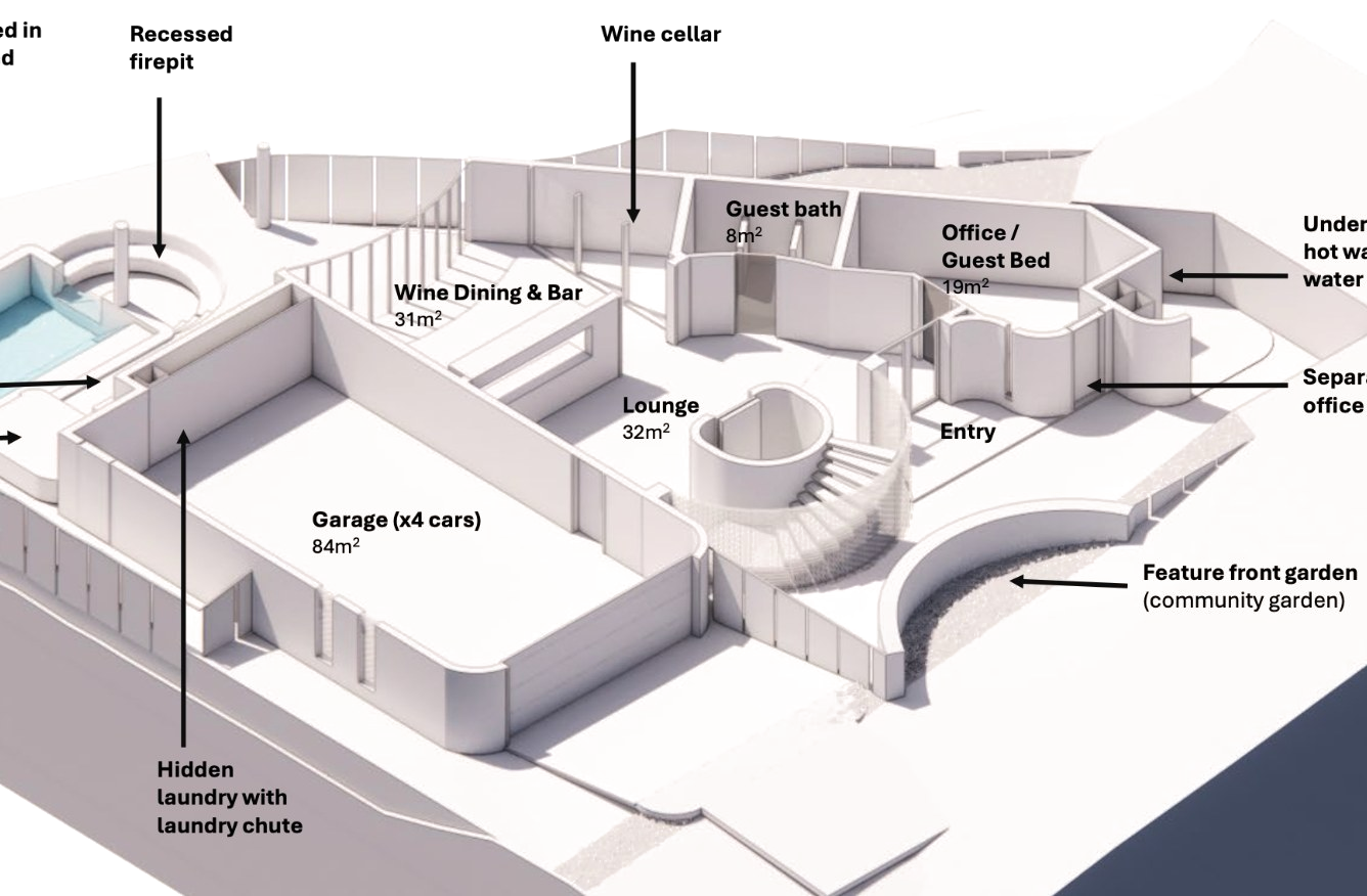 Ascot Residence ground floor plan axonometric