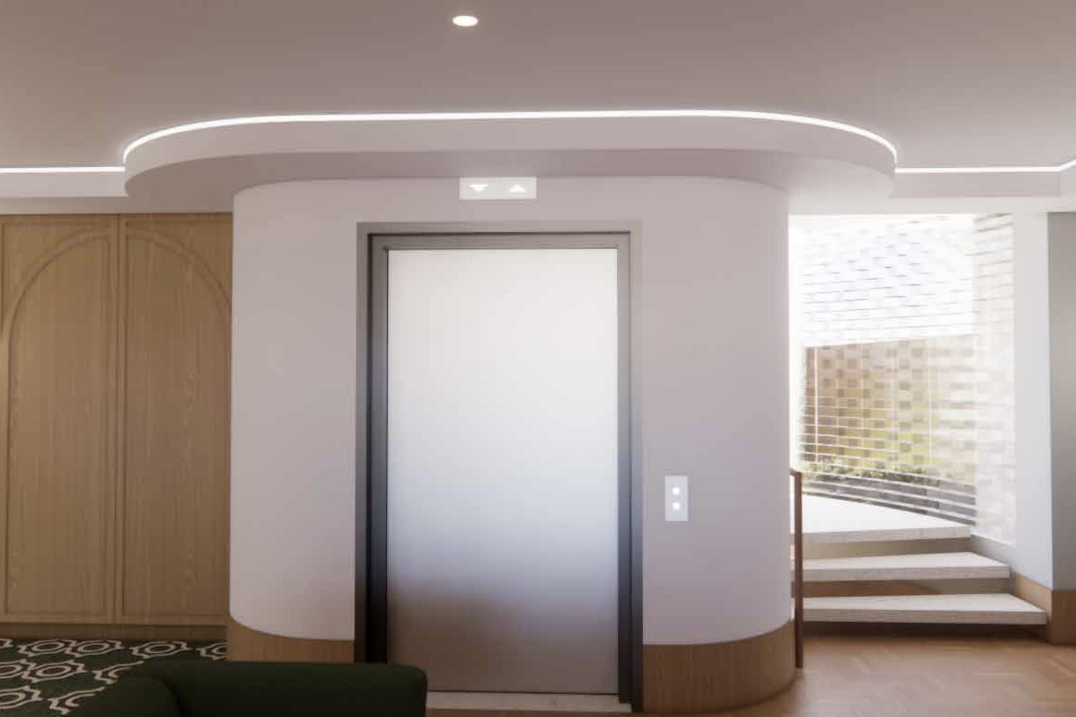 Ascot Residence floating stair and lift lobby